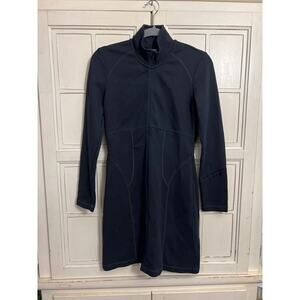 Athleta size SP small petite black stretch knot long sleeve dress